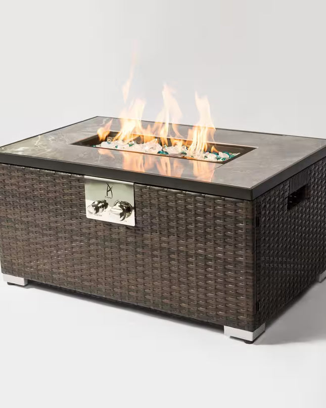 32 In. Propane Fire Pit Table, 40,000 BTU Auto-Ignition Gas Fire Table for outside Patio