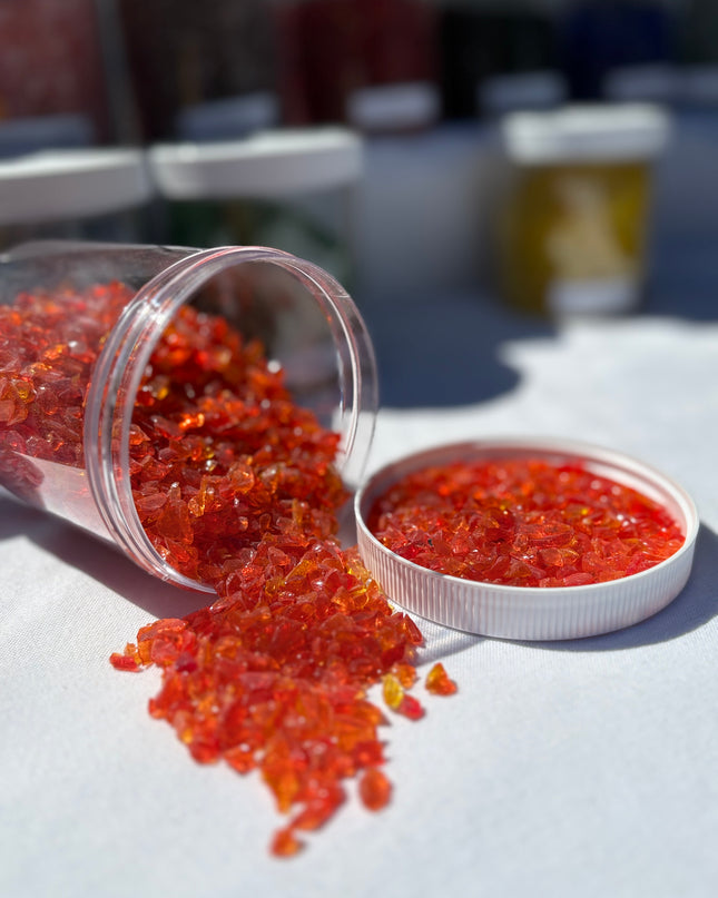 Orange Red Crushed Glass / 1 lb