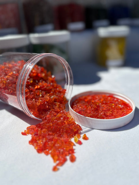 Orange Red Crushed Glass / 1 lb