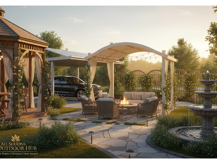 Backyard outdoor living banner