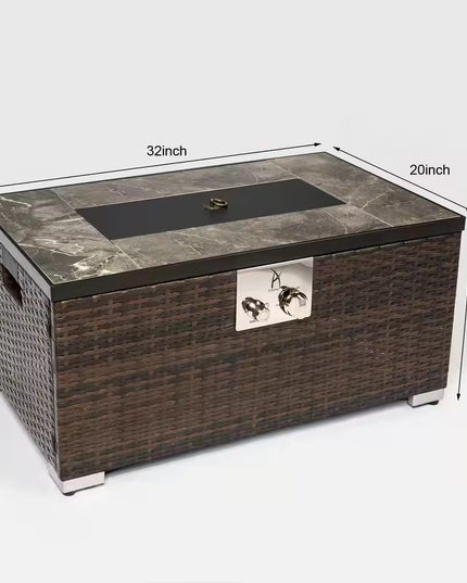 32 In. Propane Fire Pit Table, 40,000 BTU Auto-Ignition Gas Fire Table for outside Patio